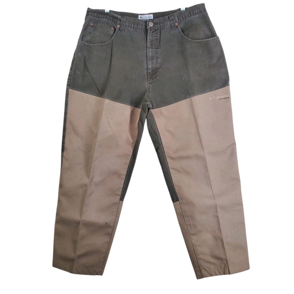 Columbia PHG Upland Jeans Mens 40 Taupe Brown Duck Canvas Hunting Field (37x30)
